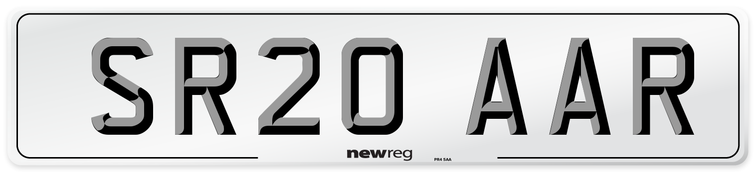 SR20 AAR Number Plate from New Reg
